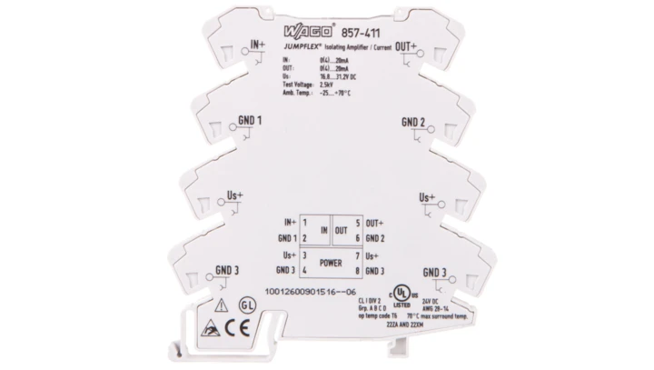 Przetwornik separacyjny JUMPFLEX ze wzmocnieniem 857-411