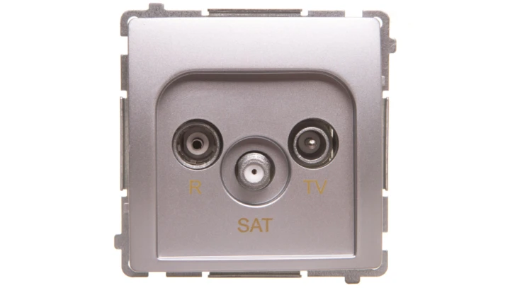 Simon Basic Gniazdo antenowe RTV/SAT końcowe srebrny mat BMZAR-SAT1.3/1.01/43