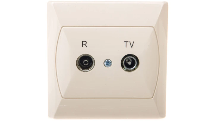 AKCENT Gniazdo antenowe RTV końcowe 2,5-3dB beżowe GPA-AK/01