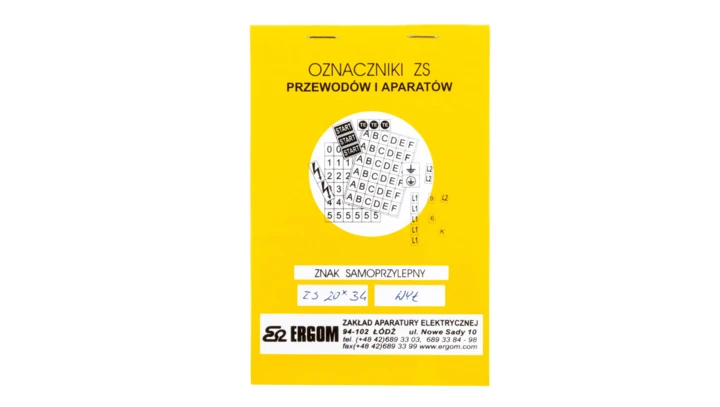 Znaki samoprzylepne ZS 20x34/WYL E04ZP-02030110600