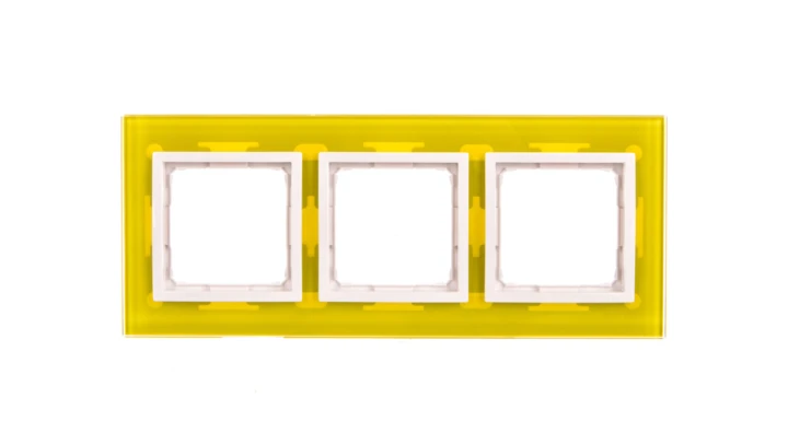 Simon 54 Nature Ramka potrójna szkło LIMONKOWY SORBET DRN3/90