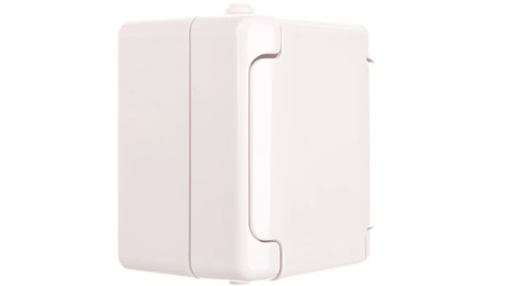 BRYZA Gniazdo hermetyczne pojedyncze z/u IP54 z klapką białe 180432