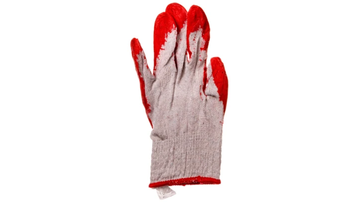 Rękawice robocze, dzianina bawełniana powlekana gumą, czerwone, 9 /6par/