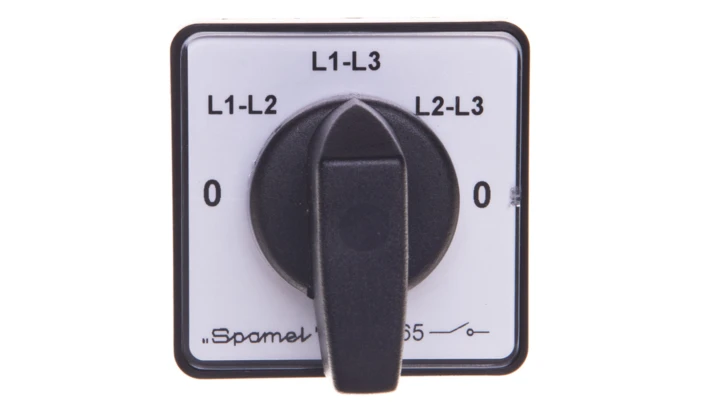 Przełącznik woltomierza 0-L1-L2/L1-L3/L2-L3/0 10A 3P do wbudowania SK10-2.8565P03