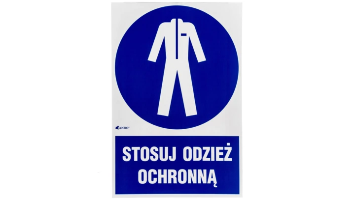 Samoprzylepna tabliczka ostrzegawcza /Stosuj odzież ochronną z podpisem/ IM/010/1/C1/F