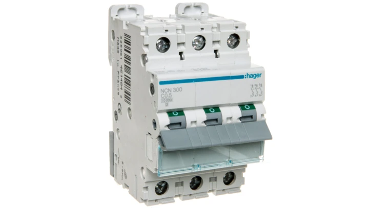 Wyłącznik nadprądowy 3P C 0,5A 10kA AC NCN300