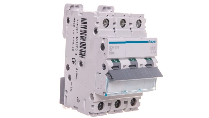 Wyłącznik nadprądowy 3P D 2A 10kA AC NDN302