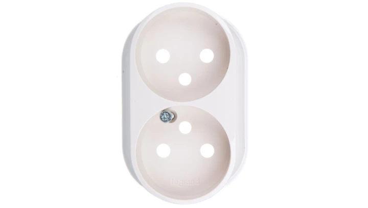 VALENA ALLURE Plakietka gniazda podwójnego z/u kremowy 753996