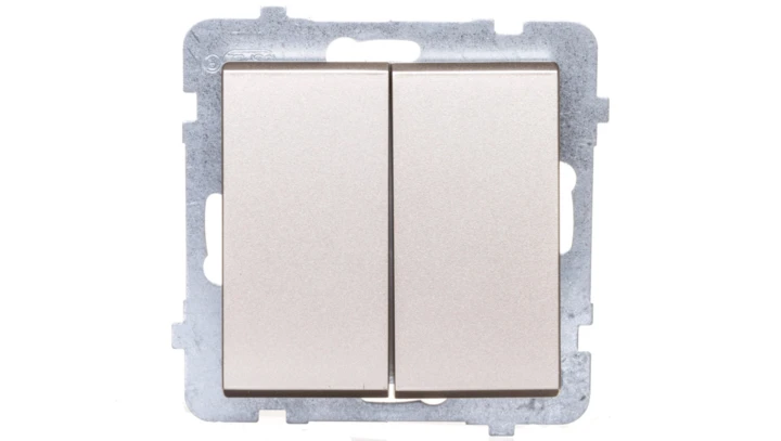 SONATA Przycisk podwójny zwierny szampański złoty ŁP-17R/m/39