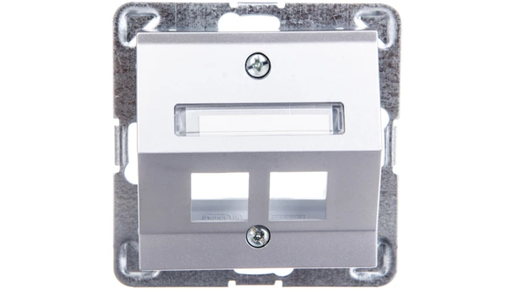 IMPRESJA Obudowa gniazda komputerowego podwójnego skośna srebrna GPK-2YS/p/18