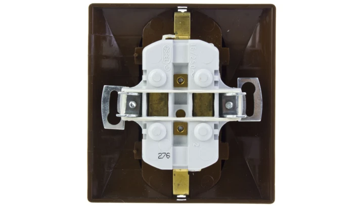 AKCENT Gniazdo podwójne z/u Schuko z przesłonami brązowe GP-2ASP/24