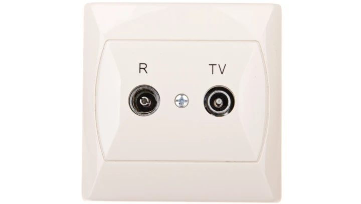 AKCENT Gniazdo antenowe RTV przelotowe 10dB beżowe GPA-10AP/01