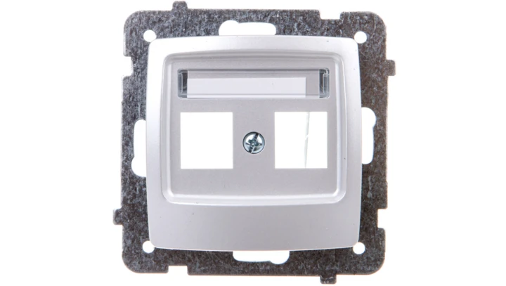 KARO Obudowa gniazda komputerowego podwójnego srebrny perłowy GPK-2S/p/43