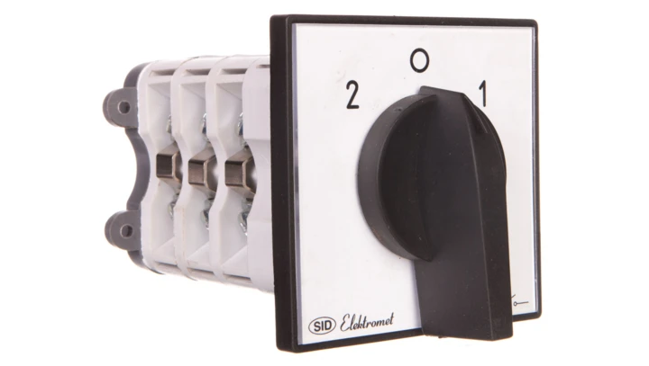 Łącznik krzywkowy 2-0-1 3P 63A z płytką IP65 ŁK 63-72 sieć-agregat 926372