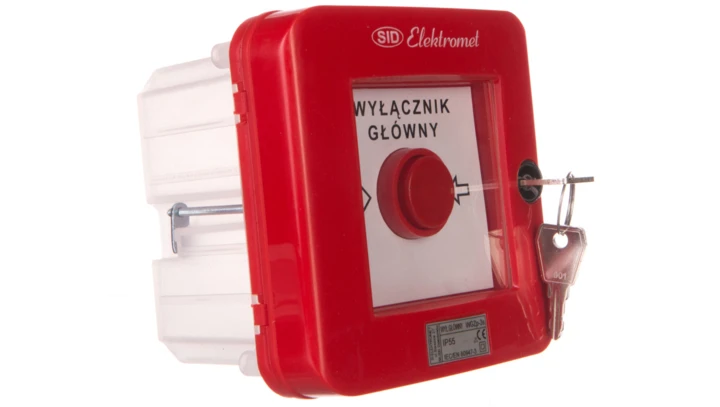 Wyłącznik alarmowy z zamkiem 2R 12A /WYŁĄCZNIK GŁÓWNY/ IP55 WGZp-3s 921542