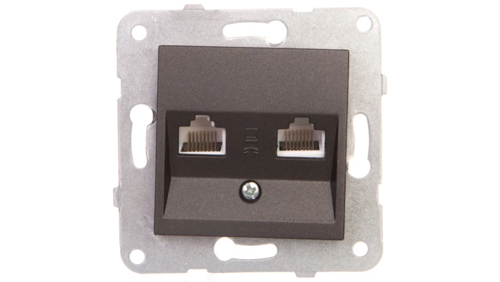 Novella Gniazdo Komputerowe 2xrj45 Kat. 5e, Kolor Czarny / 92105534m