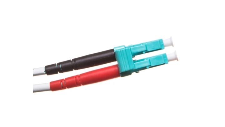 Patch cord światłowodowy LC/LC duplex MM 50/125 OM3 1m LS0H turkusowy DK-2533-01/3