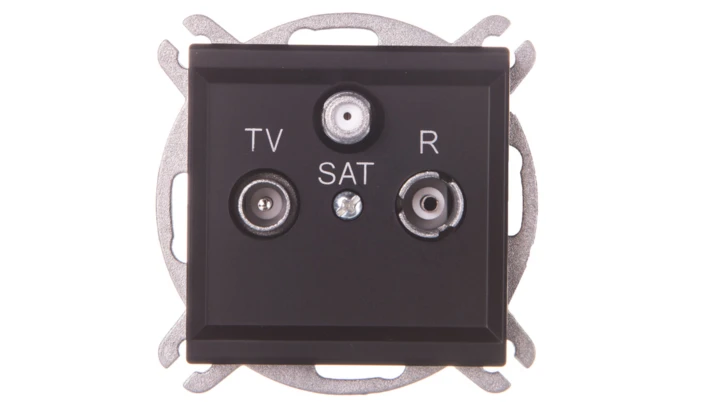 SONATA Gniazdo antenowe RTV-SAT przelotowe czarny metalik GPA-RSP/m/33