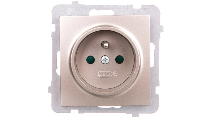 AS Gniazdo pojedyncze z/u z przesłonami satyna light GP-1GZP/m/45