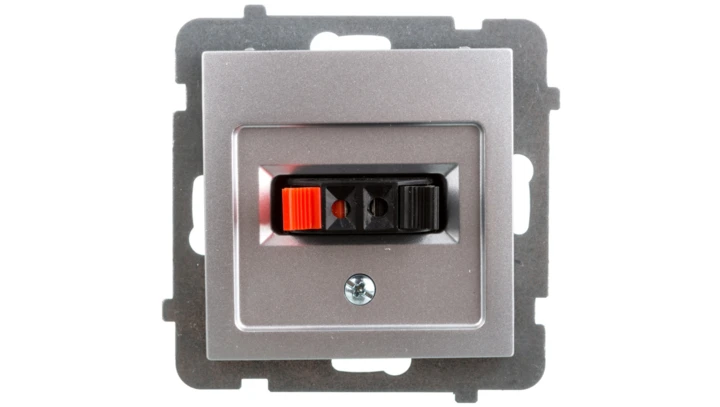 AS Gniazdo głośnikowe pojedyncze srebro GG-1G/m/18