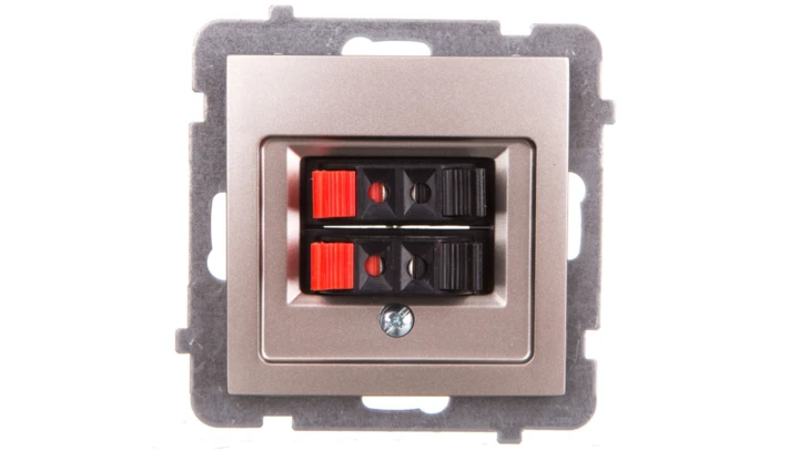 AS Gniazdo głośnikowe podwójne satyna light GG-2G/m/45