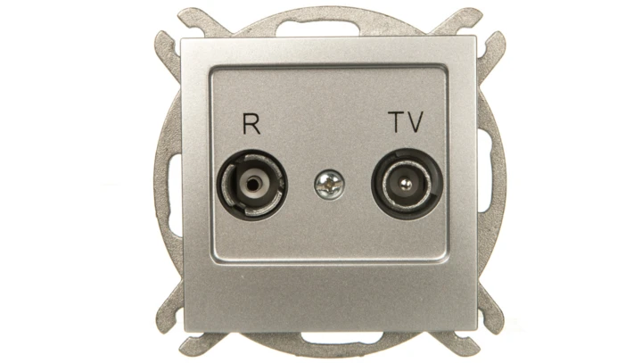 AS Gniazdo antenowe RTV przelotowe 10dB srebro GPA-10GP/m/18