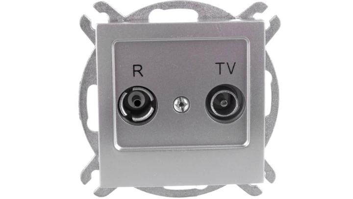 AS Gniazdo antenowe RTV zakończeniowe 10dB srebro GPA-10GPZ/m/18