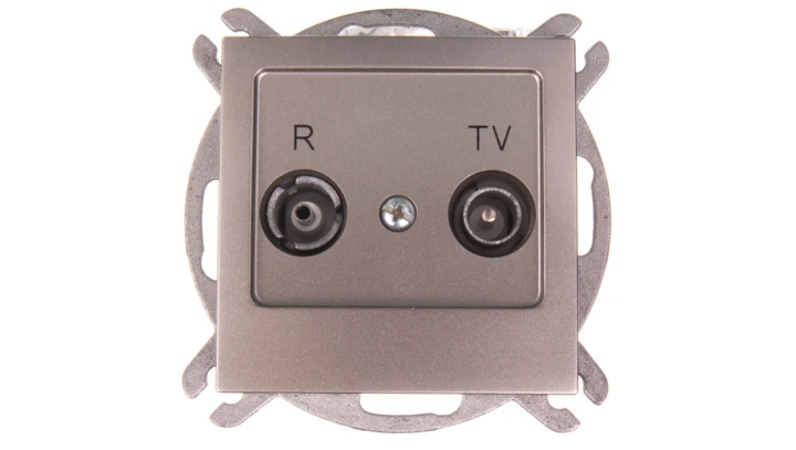 AS Gniazdo antenowe RTV zakończeniowe 10dB satyna light GPA-10GPZ/m/45