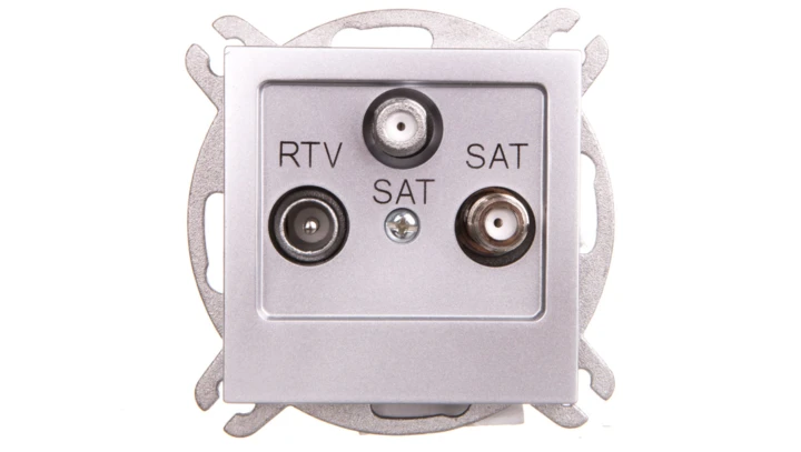 AS Gniazdo antenowe RTV-SAT-SAT srebro GPA-G2S/m/18