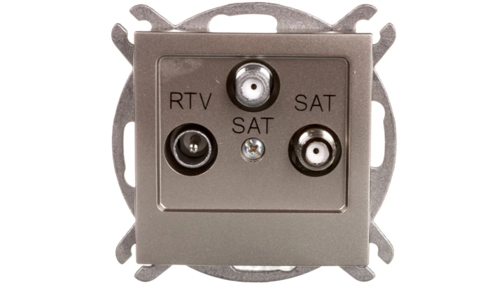 AS Gniazdo antenowe RTV-SAT-SAT satyna light GPA-G2S/m/45