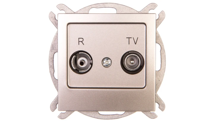 AS Gniazdo antenowe RTV końcowe 2,5-3dB srebro GPA-GK/m/18