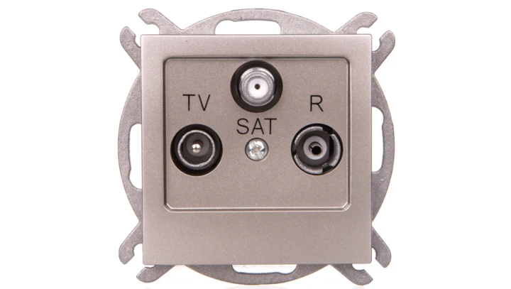 AS Gniazdo antenowe RTV-SAT końcowe satyna light GPA-GS/m/45