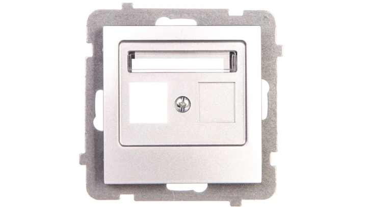 AS Obudowa gniazda teleinformatycznego pojedynczego srebro GPK-1G/p/18