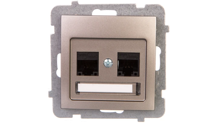 AS Gniazdo komputerowe podwójne RJ45 kat.5e MMC satyna light GPK-2G/K/m/45