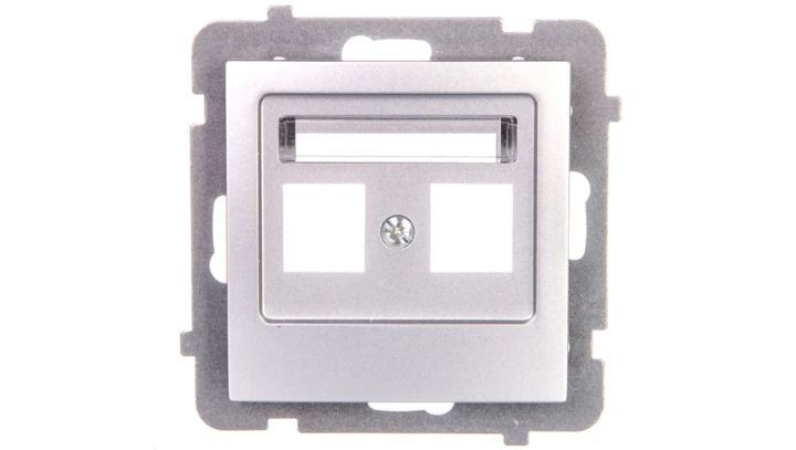 AS Obudowa gniazda podwójnego srebro GPK-2G/p/18