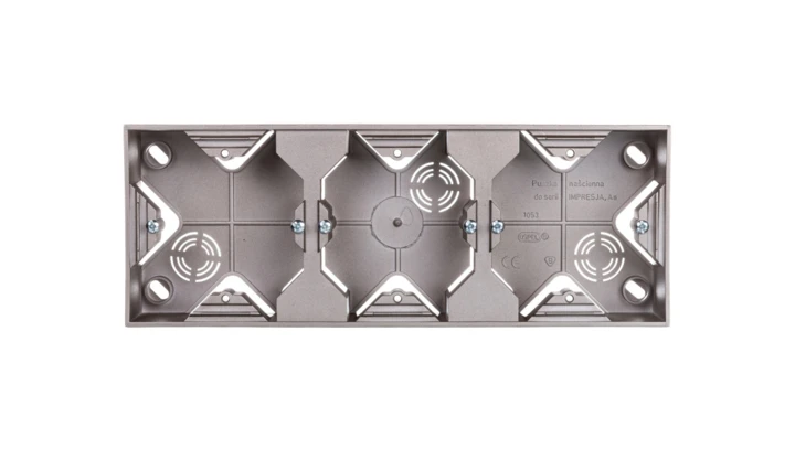 AS Puszka natynkowa potrójna satyna light PNP-3G/45