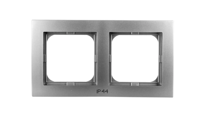 AS Ramka podwójna do łączników IP44 srebro RH-2G/18