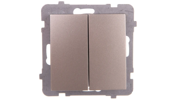 AS Przycisk podwójny zwierny satyna light ŁP-17G/m/45