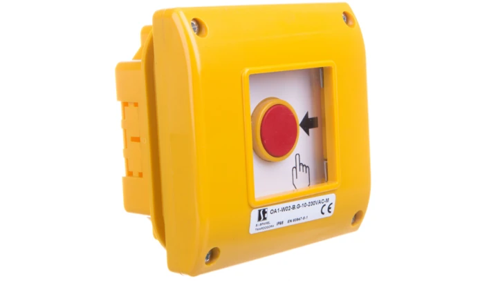 Ręczny przycisk awaryjny podtynkowy z młotkiem OA1-W02-B.G-10-230-M