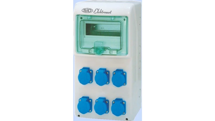 Rozdzielnica RSS-02 okienko 8 modułów okablowana 6x16A 2P+Z 250V IP44 942024