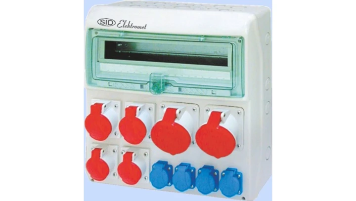 Rozdzielnica RSS-05 okienko 18 mod okabl 2x63A 3P+N+Z 400V, 2x32A 3P+N+Z 400V 2x16A 3P+N+Z 400V, 4x16A 2P+Z 250V IP44 942051