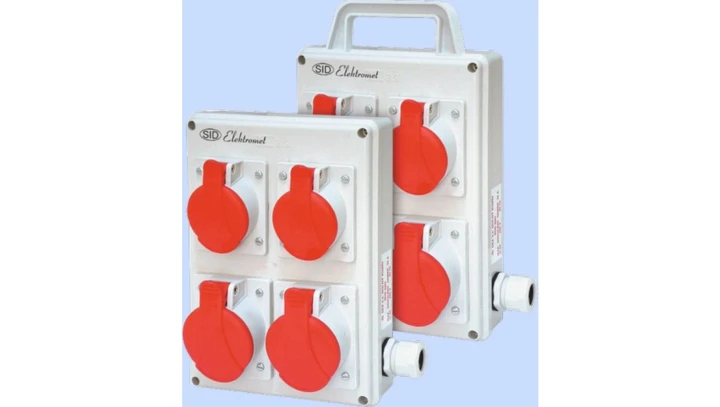 Rozdzielnica RPK-3 okablowana 2x16A 3P+N+Z 400V, 2x32A 3P+N+Z 400V IP44 940073