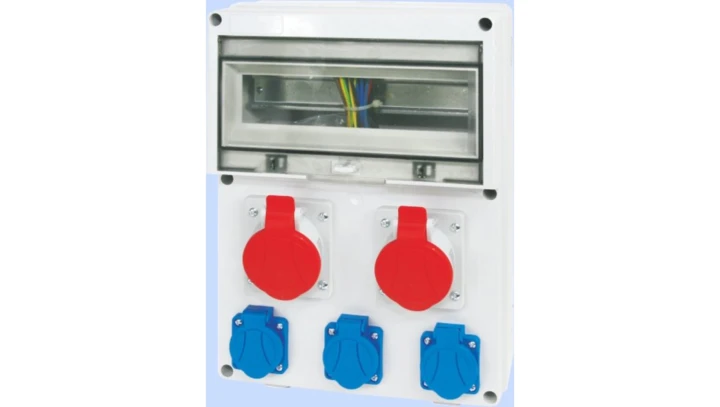 Rozdzielnica RSE-04 okienko 12 modułów okablowana 2x16A 3P+N+Z 400V, 3x16A 2P+Z 250V IP54 942090