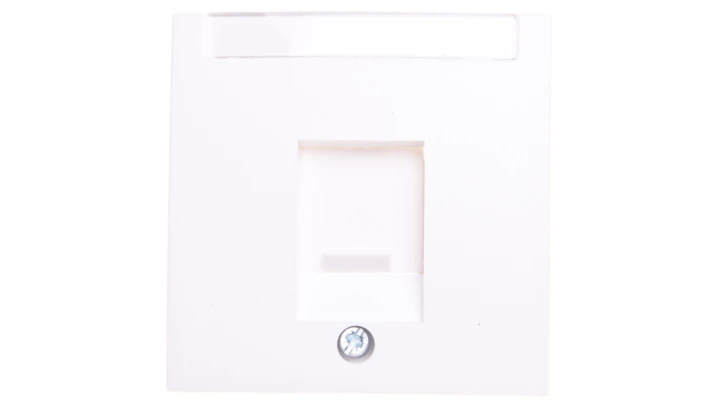 B.Kwadrat/S.1/B.3/B.7 Płytka czołowa pojedyncza z zasuwą chroniącą przed kurzem i polem opisowym, biały 11701909