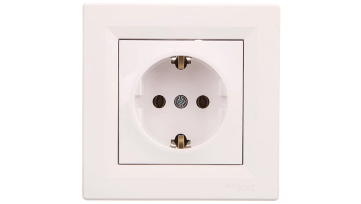 Asfora Gniazdo pojedyncze z/u SCHUKO białe EPH2900121