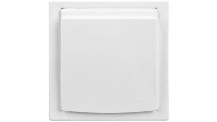 Gniazdo pojedyncze Asfora SCHUKO IP44 białe z ramką EPH3100321