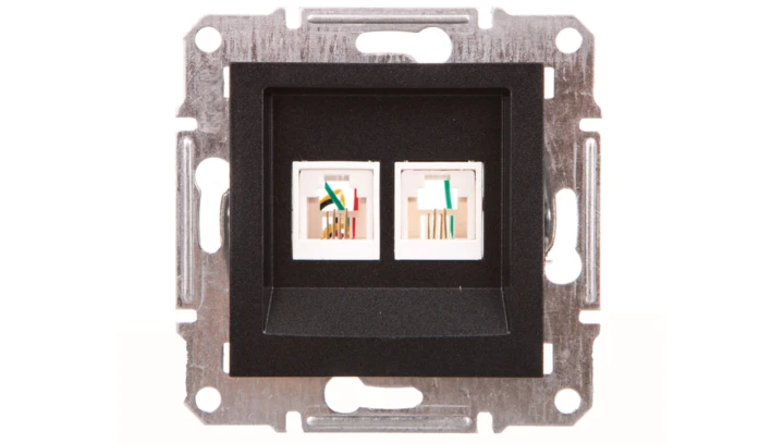 ASFORA Gniazdo telefoniczne podwójne bez ramki antracyt EPH4200171