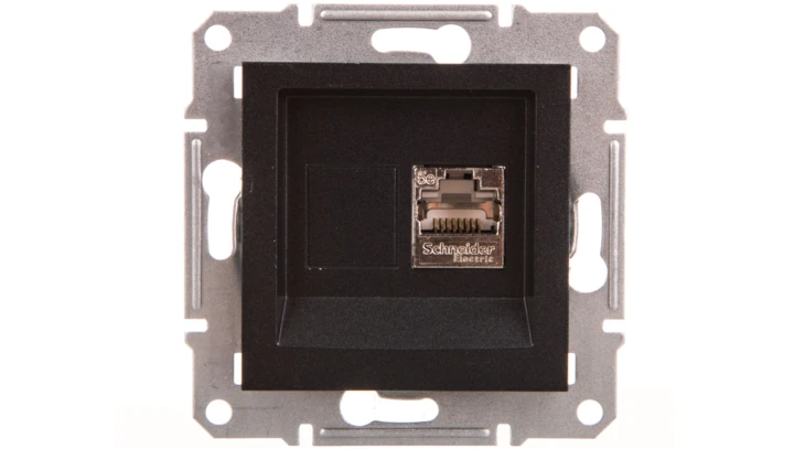 ASFORA Gniazdo komputerowe kat.5e STP bez ramki antracyt EPH5000171