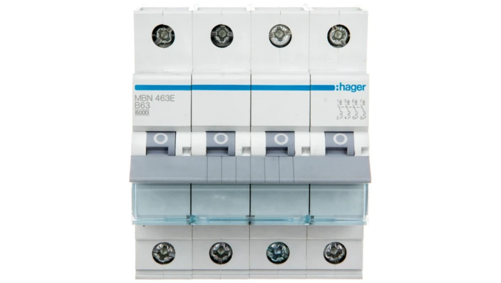 Wyłącznik nadprądowy 4P B 63A 6kA AC MBN463E