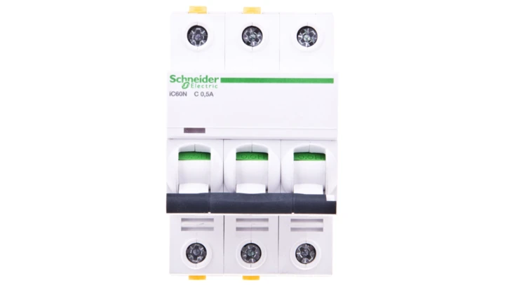 Wyłącznik nadprądowy 3P C 0,5A 6kA AC iC60N-C0,5-3 A9F04370